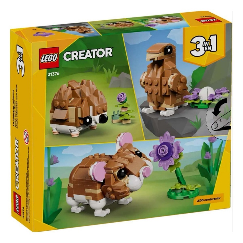 LEGO Creator 3 in 1 Cute Hamster with a Flower 31376 Building Set New Sealed Box - Picture 7 of 10